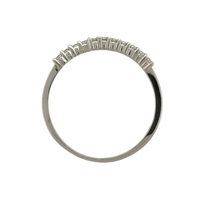 9ct White Gold & Cubic Zirconia Wrap Over Band Ring