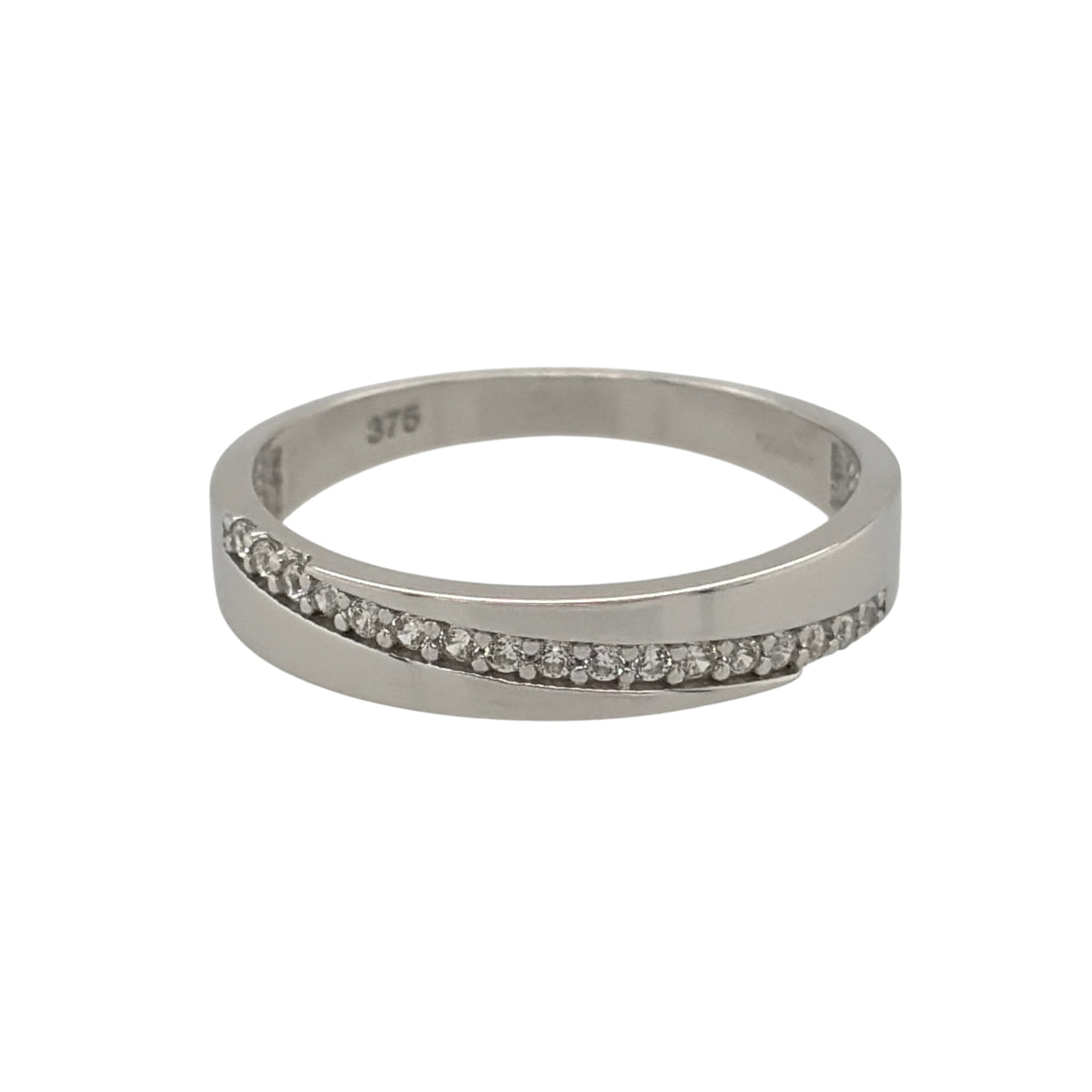 9ct White Gold & Cubic Zirconia Band Ring