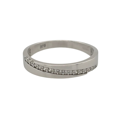 9ct White Gold & Cubic Zirconia Band Ring