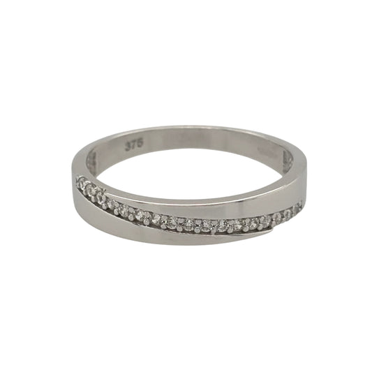 9ct White Gold & Cubic Zirconia Band Ring