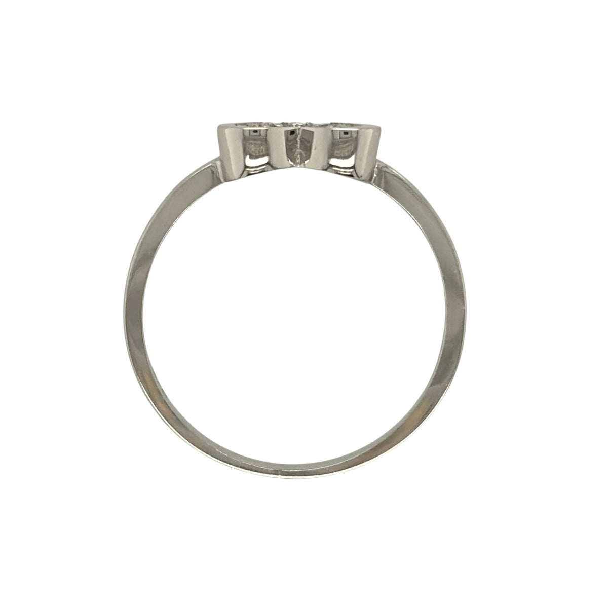 9ct White Gold & Cubic Zirconia Heart Ring