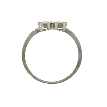 9ct White Gold & Cubic Zirconia Heart Ring