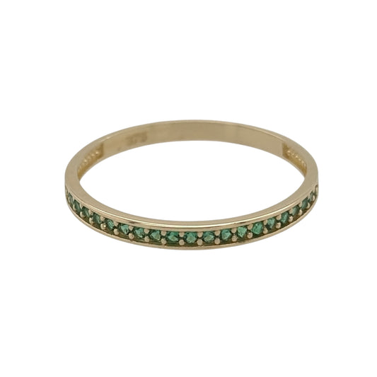9ct Gold & Emerald Band Ring