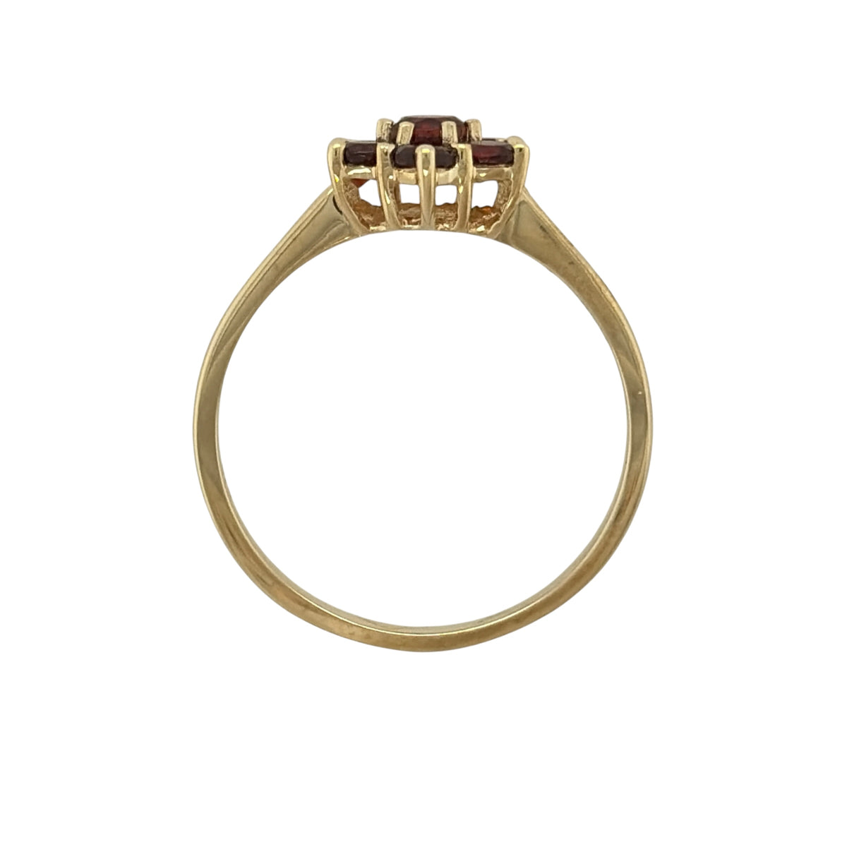 9ct Gold & Garnet Flower Cluster Ring