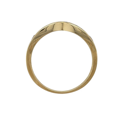 9ct Gold Diamond & Tanzanite Wishbone Ring