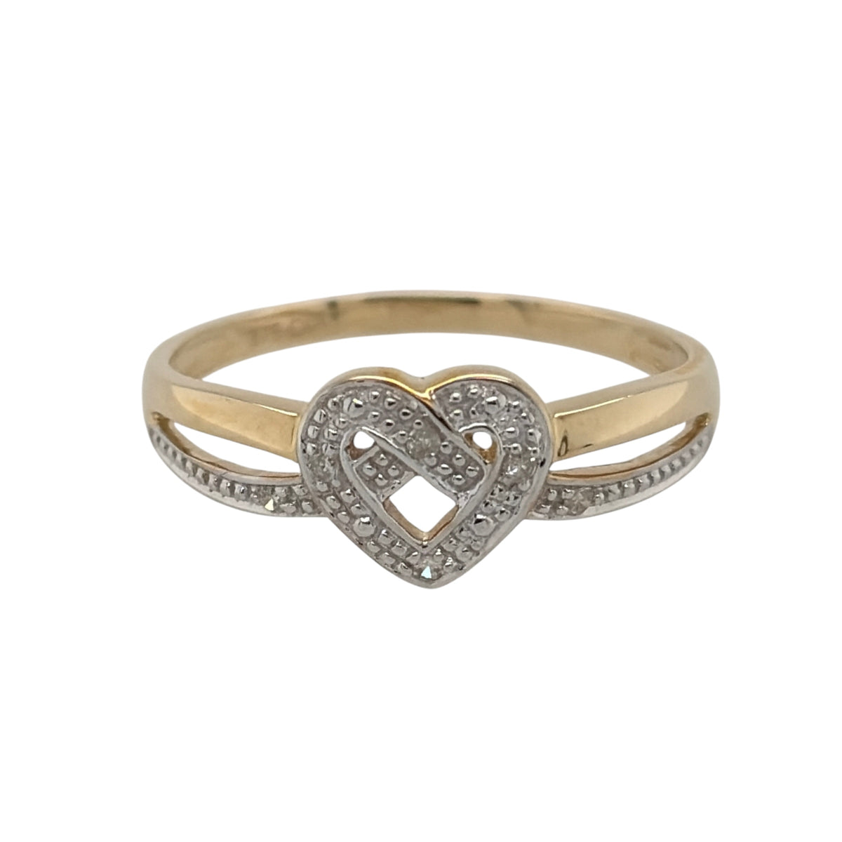 9ct Gold & Diamond Heart Ring