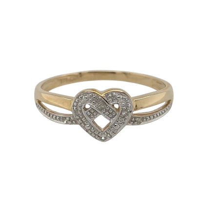 9ct Gold & Diamond Heart Ring