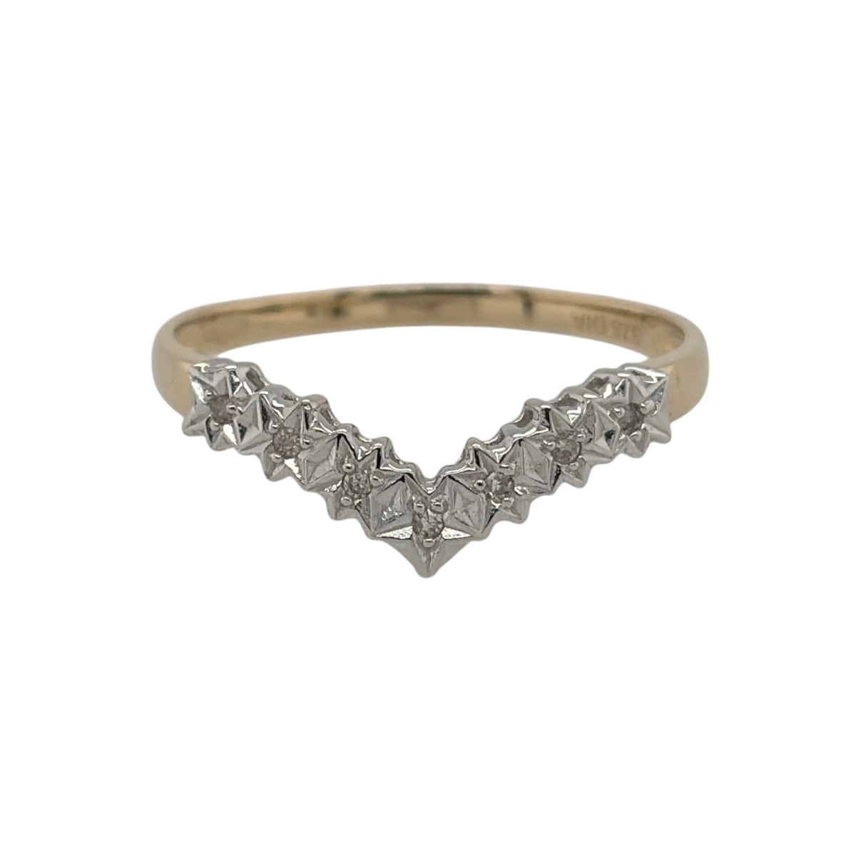 9ct Gold & Diamond Wishbone Ring