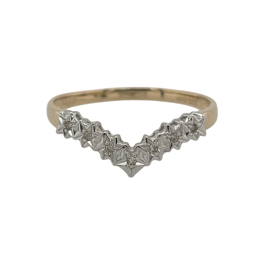 9ct Gold & Diamond Wishbone Ring