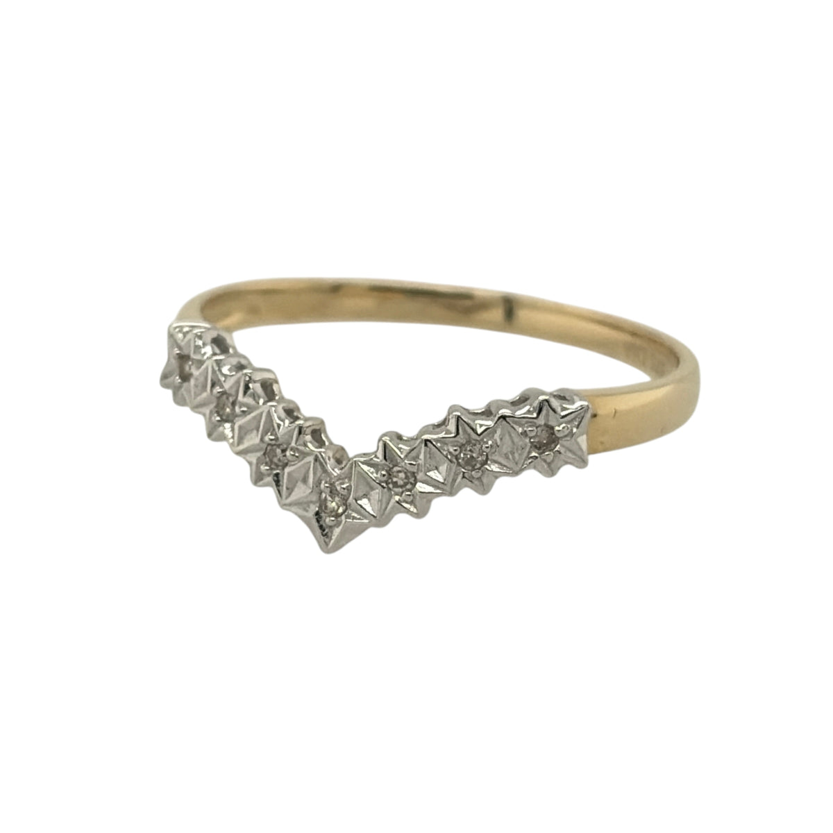 9ct Gold & Diamond Wishbone Ring