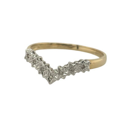 9ct Gold & Diamond Wishbone Ring