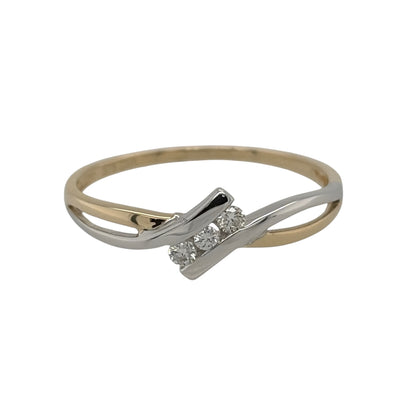 9ct Gold & Diamond Crossover Ring