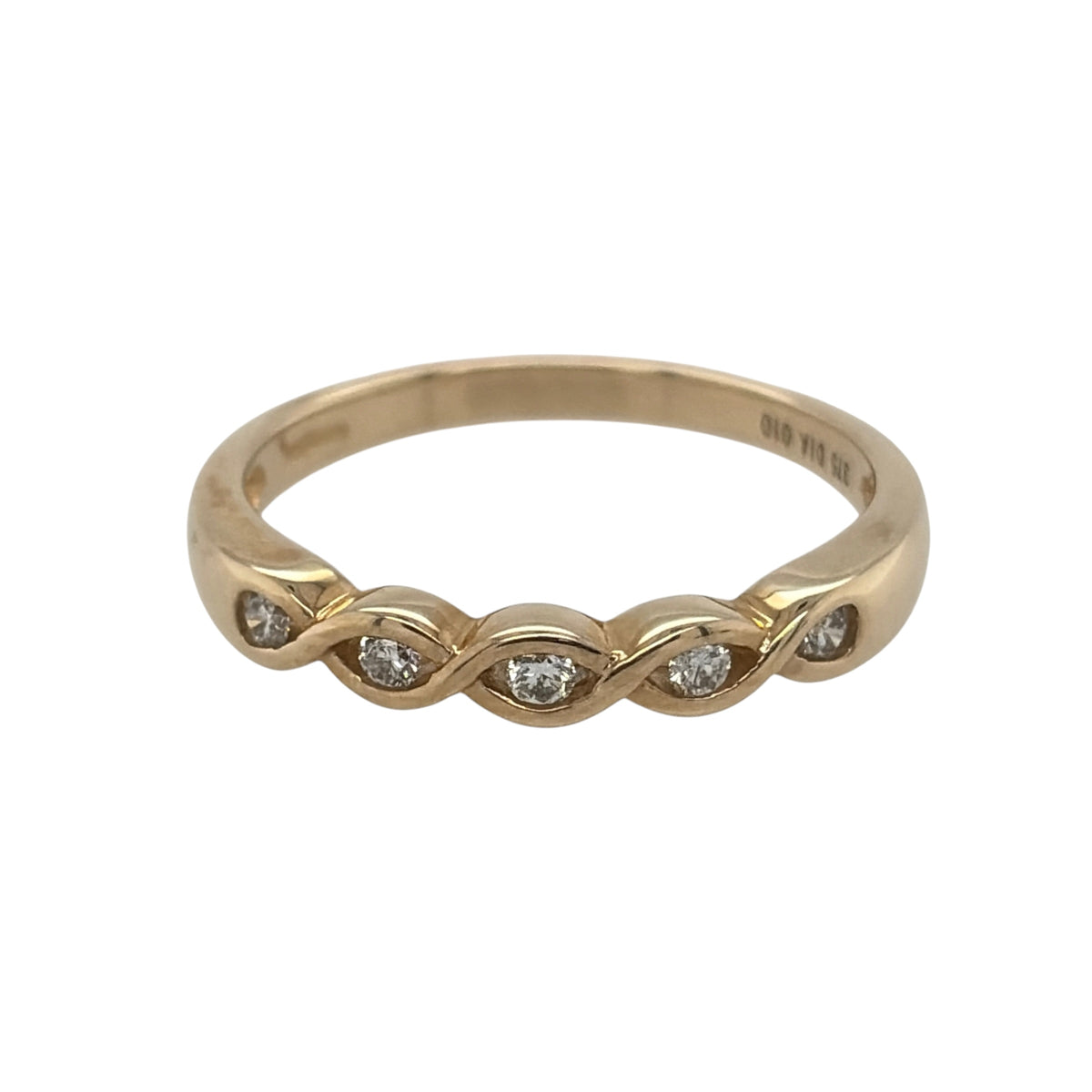 9ct Gold & Diamond Twist Band Ring