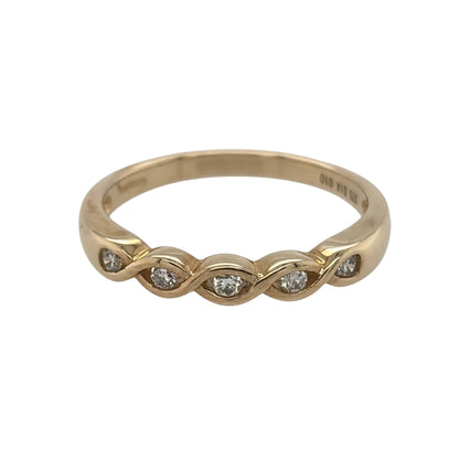 9ct Gold & Diamond Twist Band Ring
