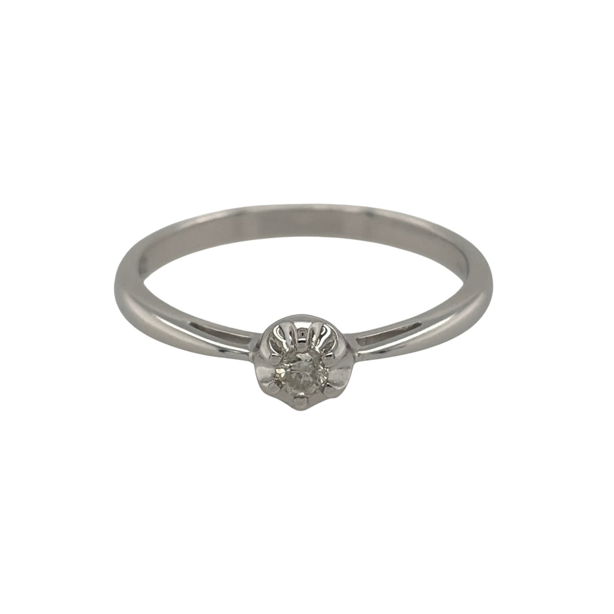 9ct White Gold & Diamond Solitaire Ring