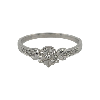 9ct White Gold & Diamond Solitaire Ring