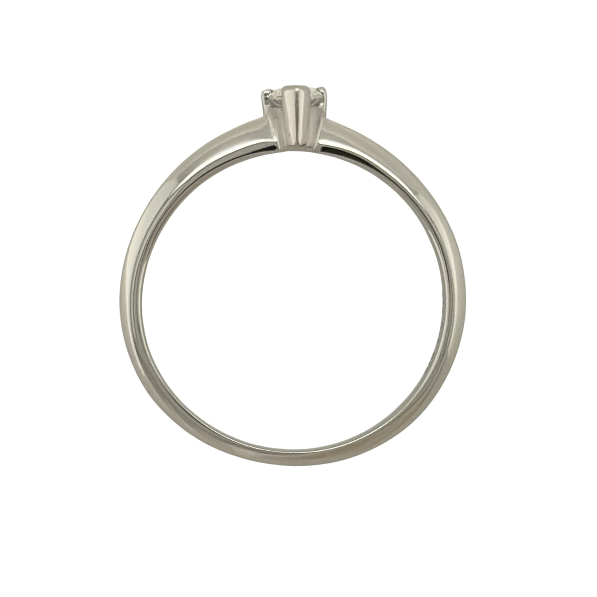 9ct White Gold & Diamond Pear Cut Solitaire Ring