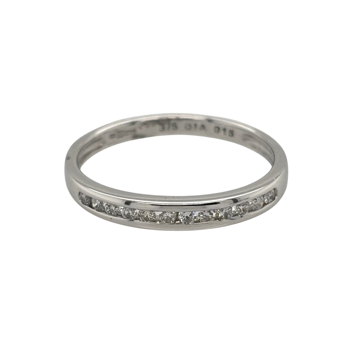 9ct White Gold & Diamond Band Ring