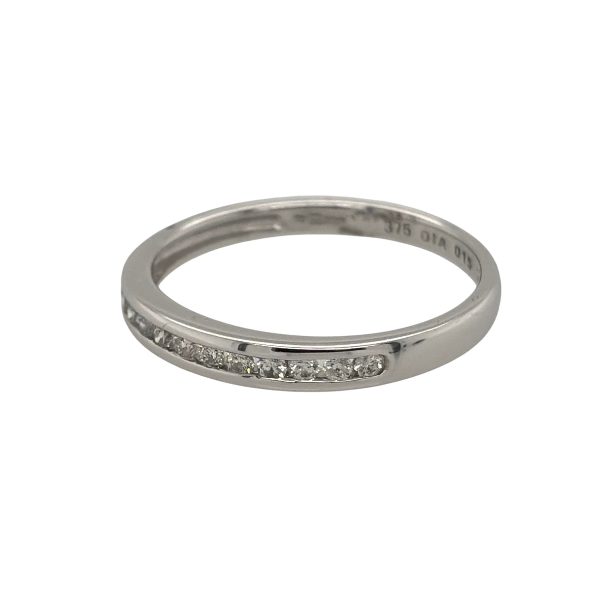 New 9ct White Gold &amp; Diamond Band Ring in various sizes with the approx weight 1.30 grams. There is 0.15ct of diamond content in the ring has approximate clarity i1 and colour H - I