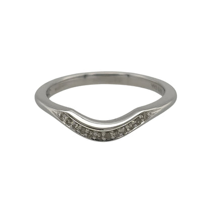 9ct White Gold & Diamond Wishbone Ring