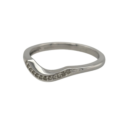 New 9ct White Gold &amp; Diamond Wishbone Ring in various sizes with the approx weight 2 grams. There is 0.15ct of diamond content in the ring has approximate clarity i2-i3 and colour H - I