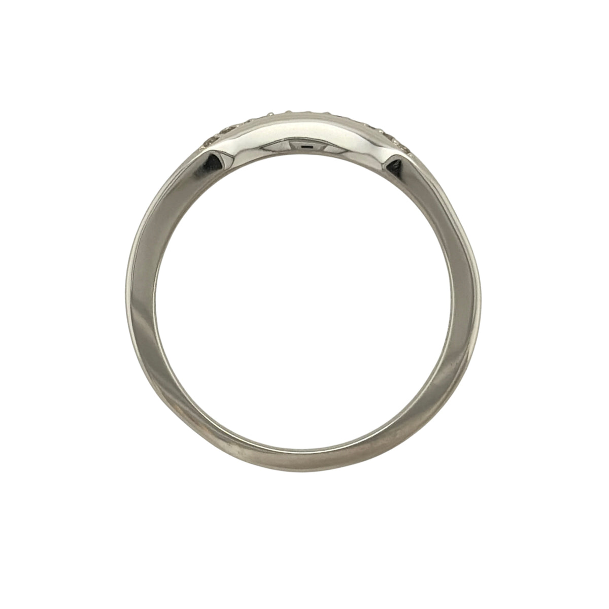 9ct White Gold & Diamond Wishbone Ring