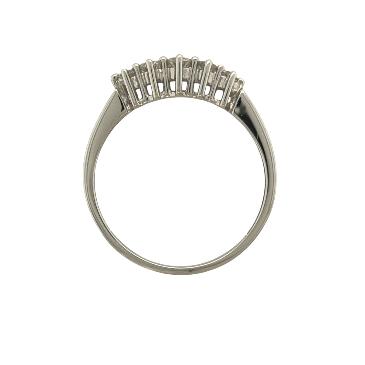 9ct White Gold & Diamond Five Stone Band Ring