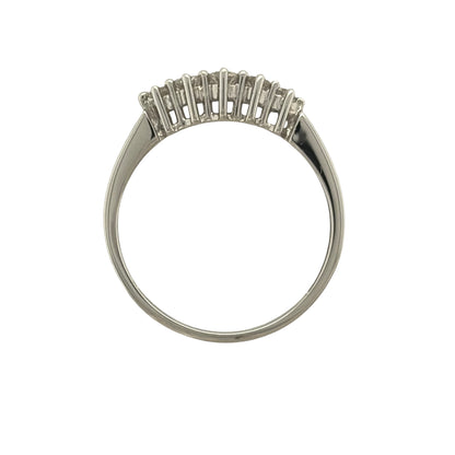 9ct White Gold & Diamond Five Stone Band Ring