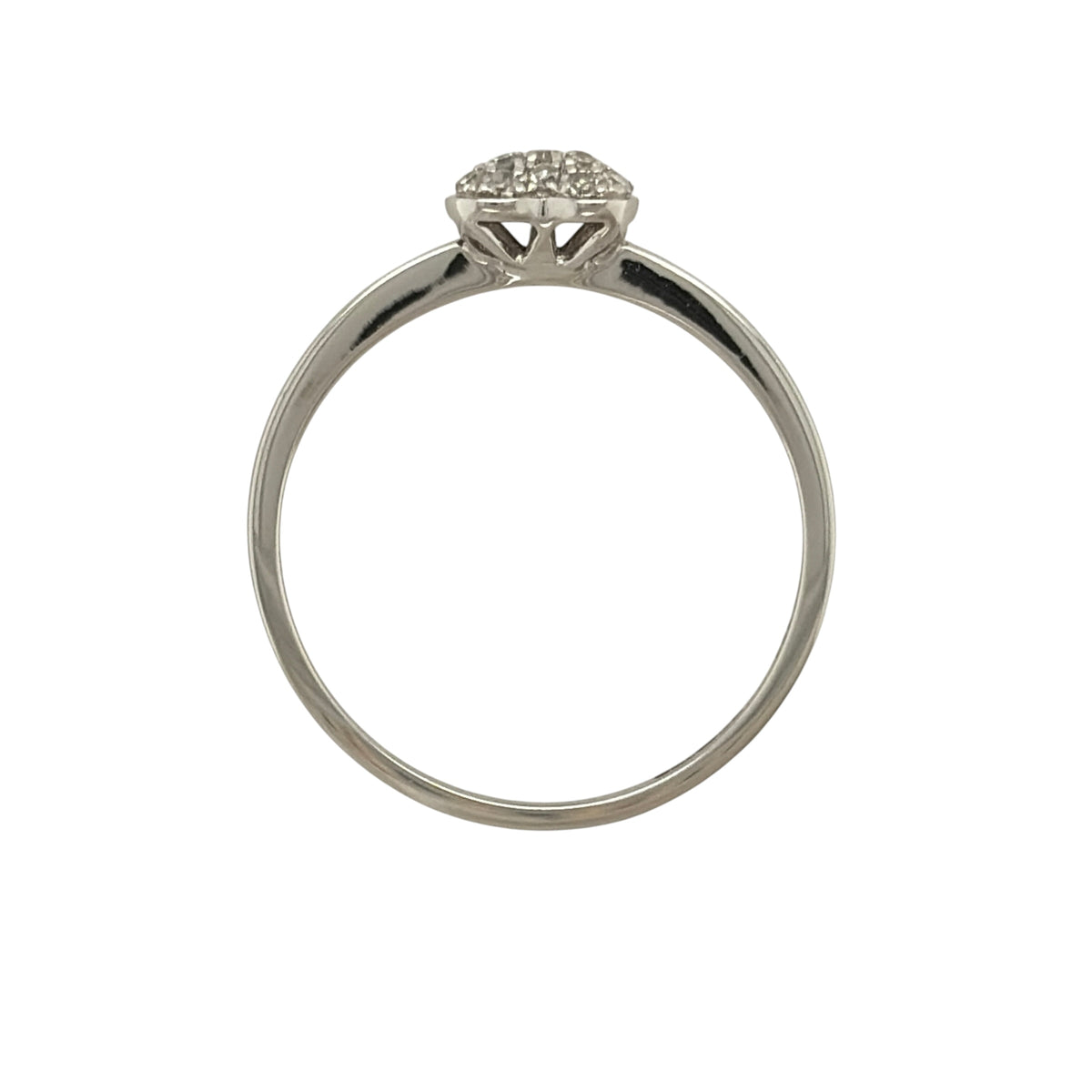 9ct White Gold & Diamond Heart Ring