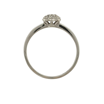9ct White Gold & Diamond Heart Ring