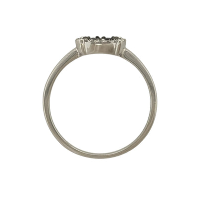 9ct White Gold Diamond & Sapphire Cluster Ring