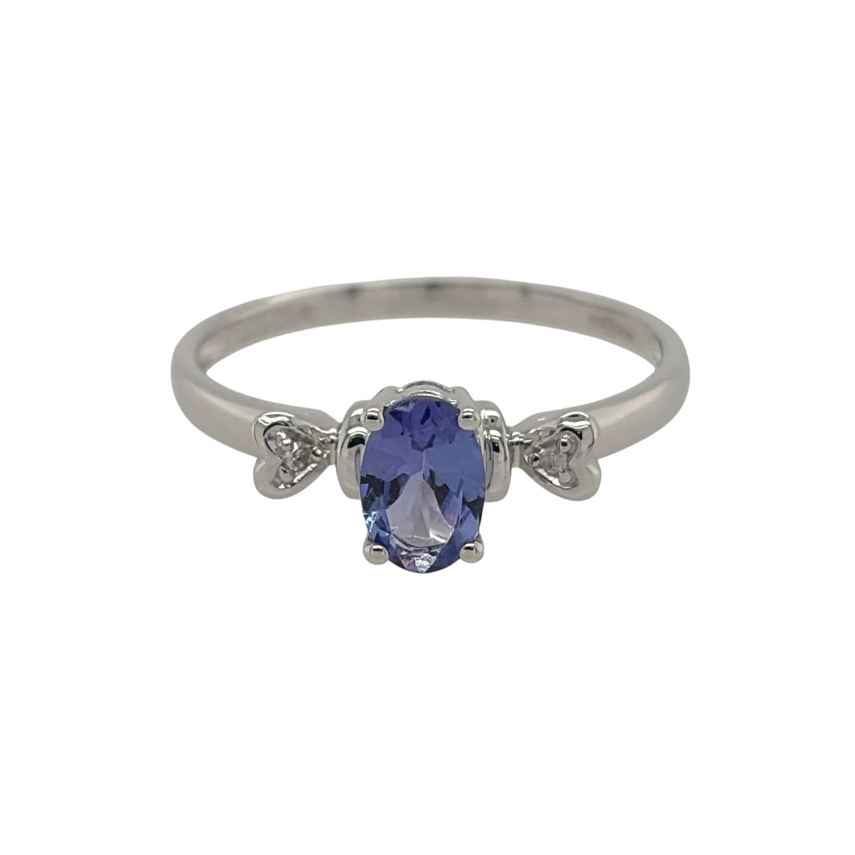 9ct White Gold Diamond & Tanzanite Ring