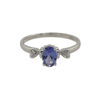 9ct White Gold Diamond & Tanzanite Ring