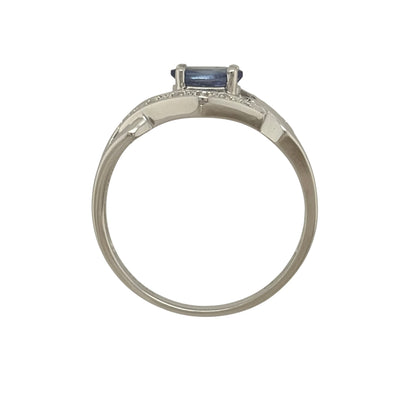 9ct White Gold Diamond & Tanzanite Ring
