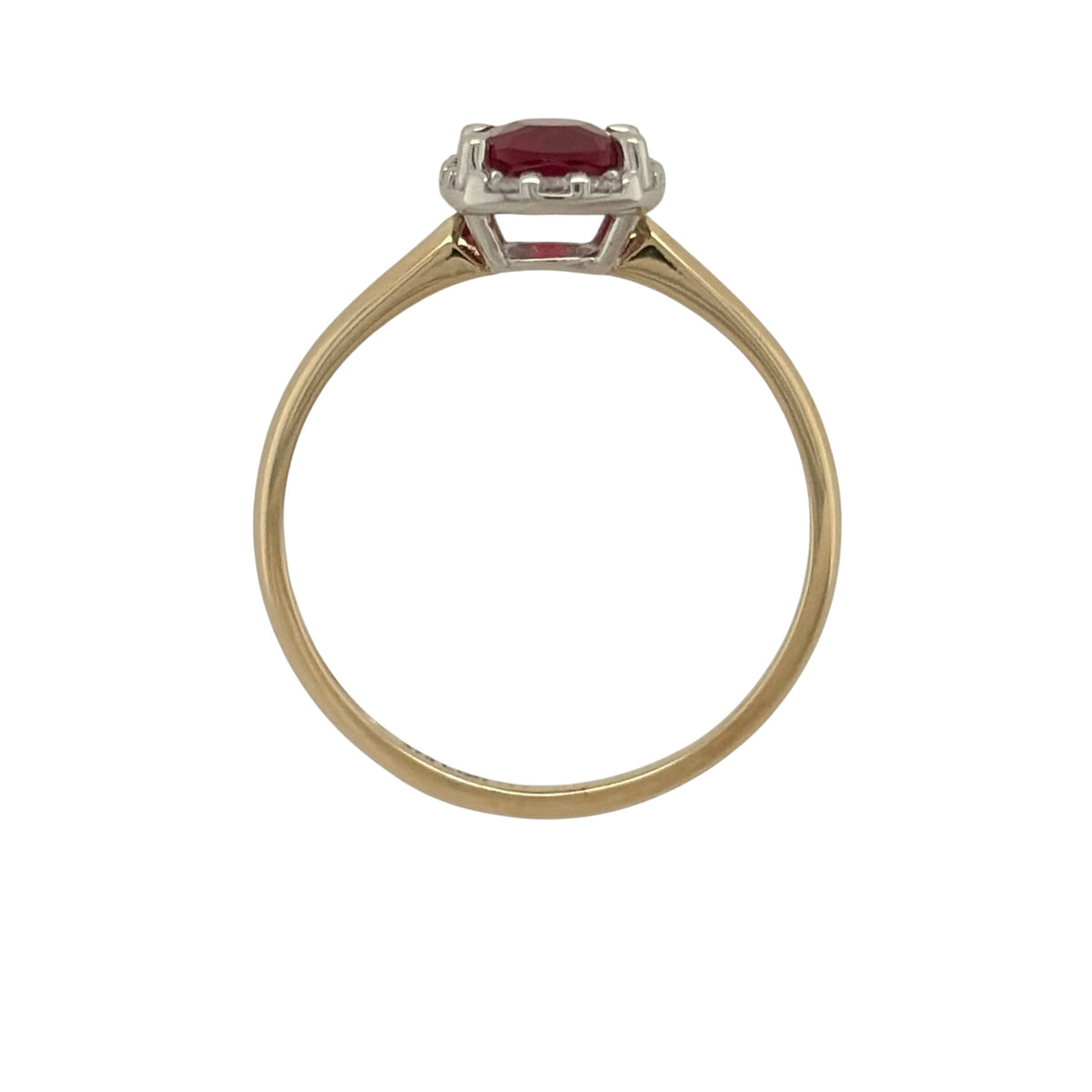 9ct Gold Lab Diamond & Ruby Cluster Ring