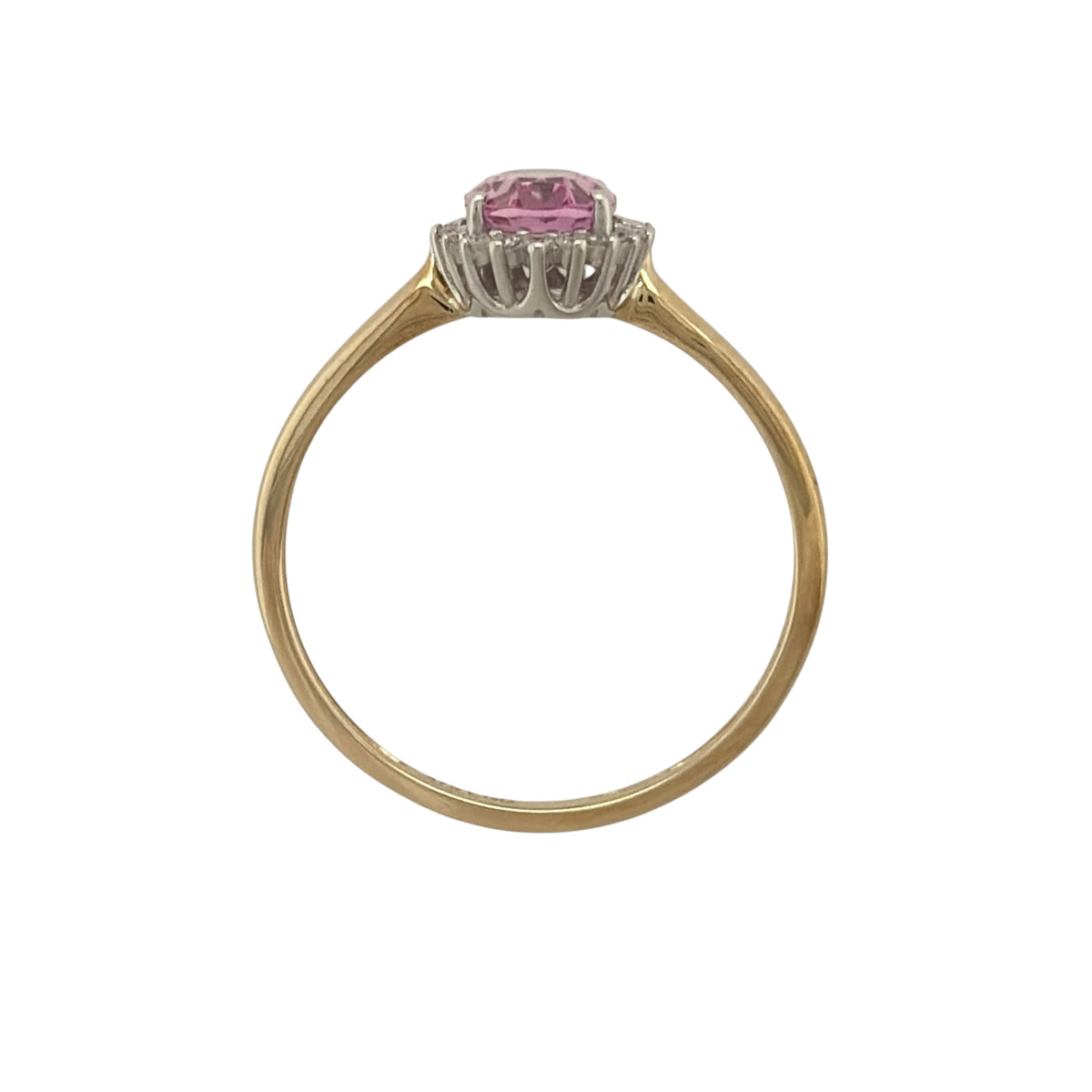 9ct Gold Lab Diamond & Pink Sapphire Cluster Ring