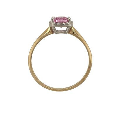 9ct Gold Lab Diamond & Pink Sapphire Cluster Ring