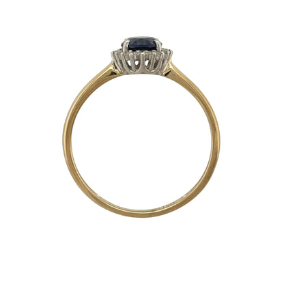 9ct Gold Lab Diamond & Sapphire Cluster Ring