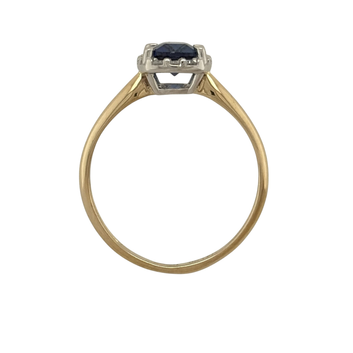 9ct Gold Lab Diamond & Sapphire Cluster Ring