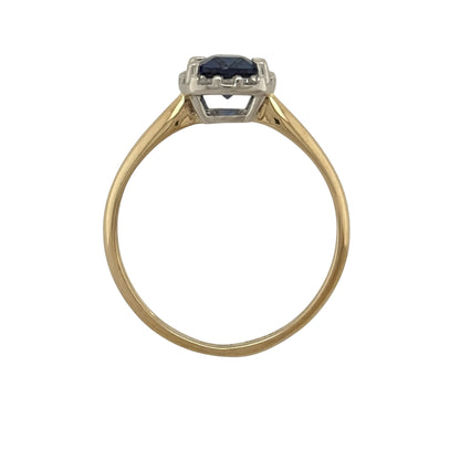 9ct Gold Lab Diamond & Sapphire Cluster Ring