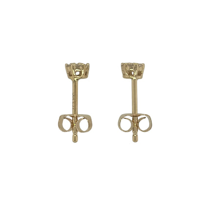 9ct Gold & Diamond Cluster Stud Earrings