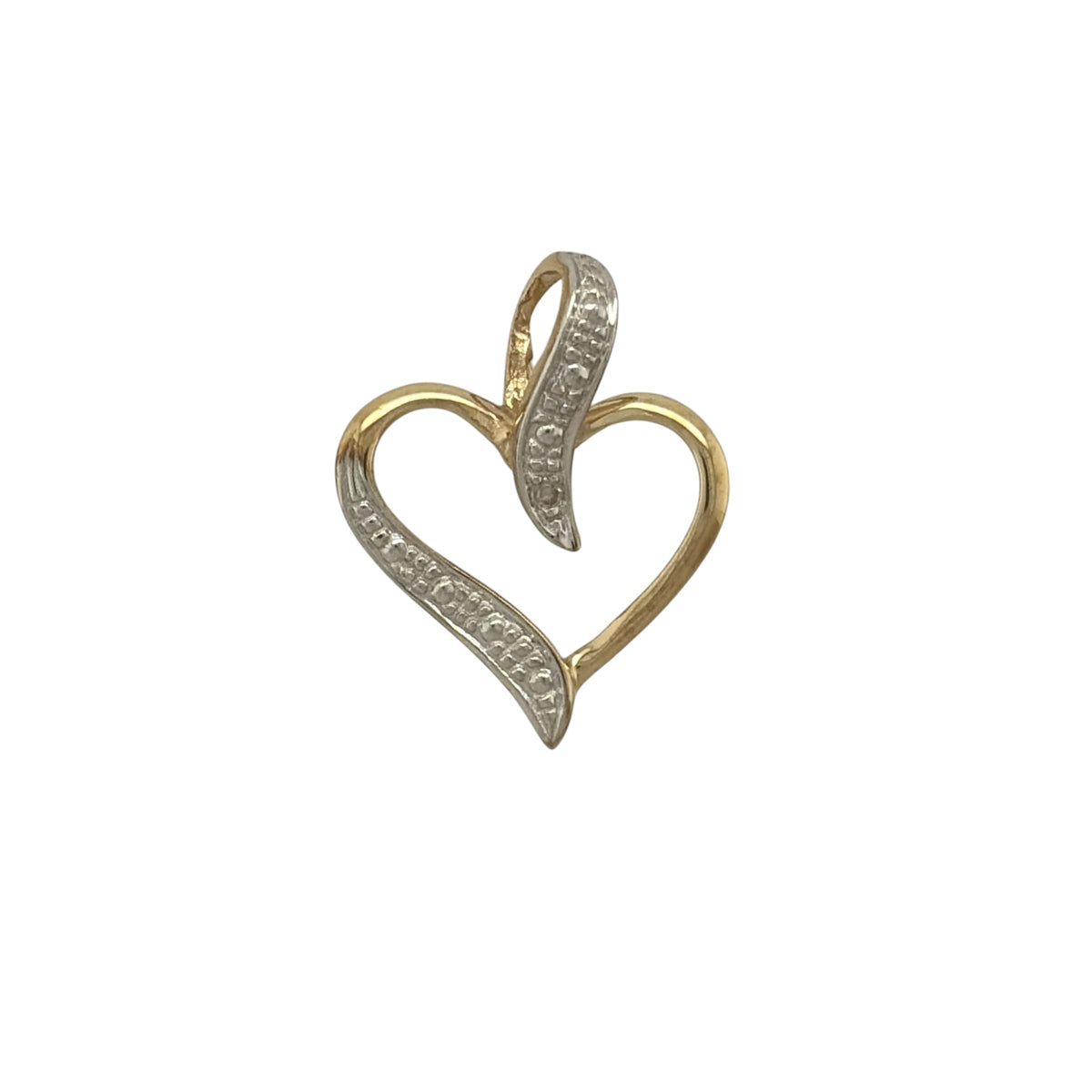 9ct Gold & Diamond Open Heart Pendant