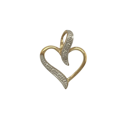 9ct Gold & Diamond Open Heart Pendant