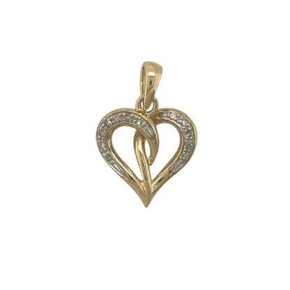 9ct Gold & Diamond Heart Pendant