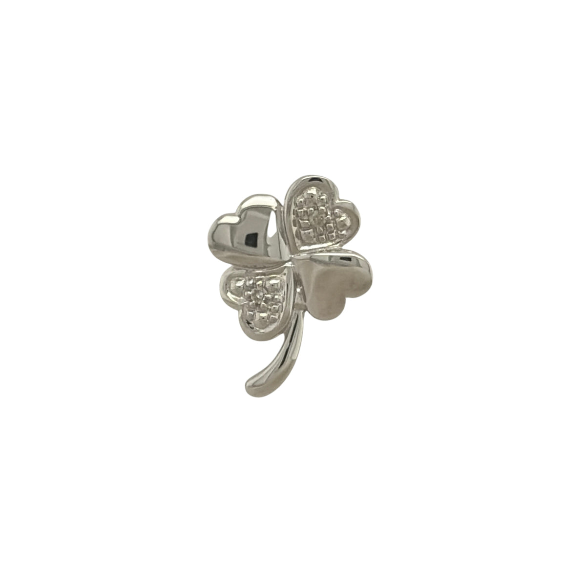 9ct White Gold & Diamond Four Leaf Clover Pendant
