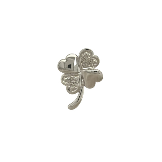 9ct White Gold & Diamond Four Leaf Clover Pendant