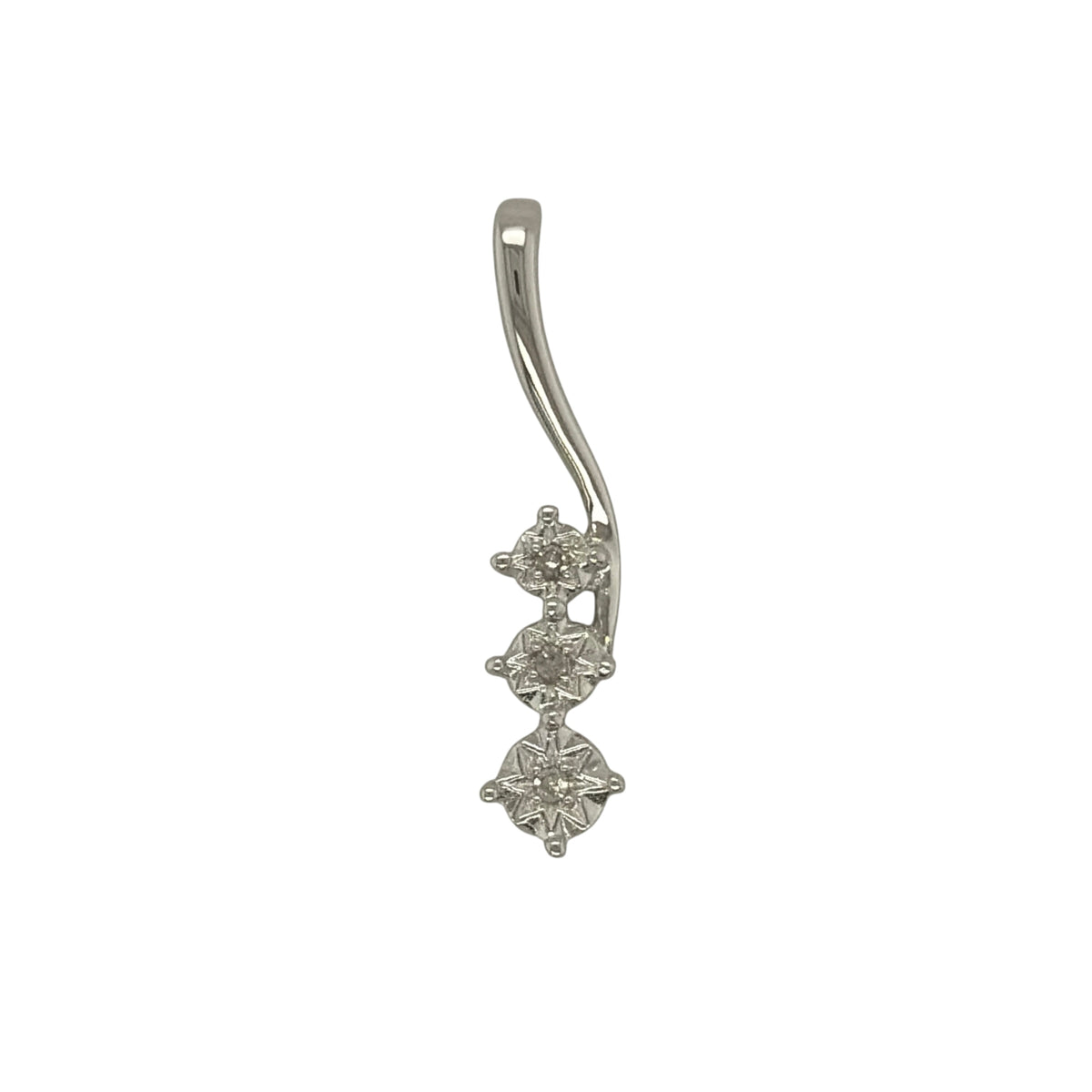 9ct White Gold & Diamond Trilogy Pendant