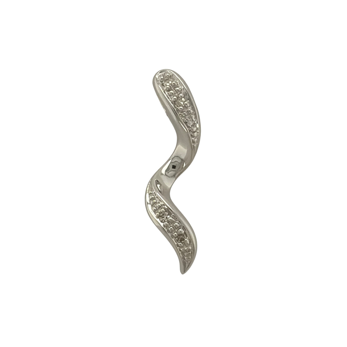 9ct White Gold & Diamond Twist Pendant