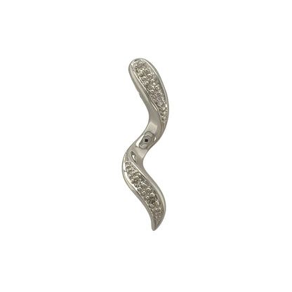 9ct White Gold & Diamond Twist Pendant