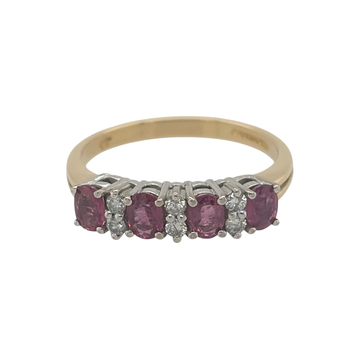 18ct Gold Diamond & Ruby Band Ring